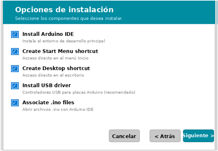 Opcions instal.lacio arduino IDE